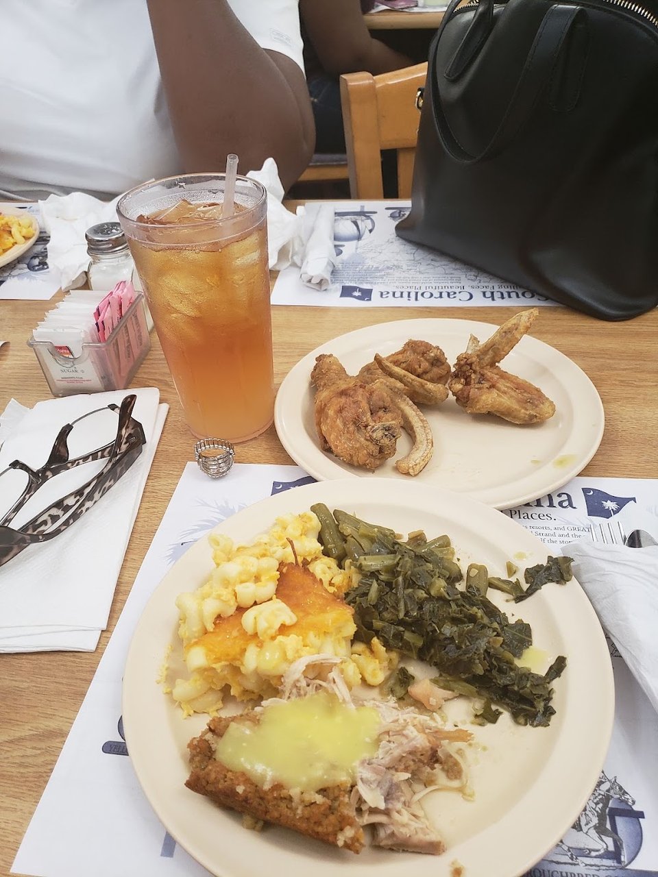 Southern comfort food on a lunch plate
