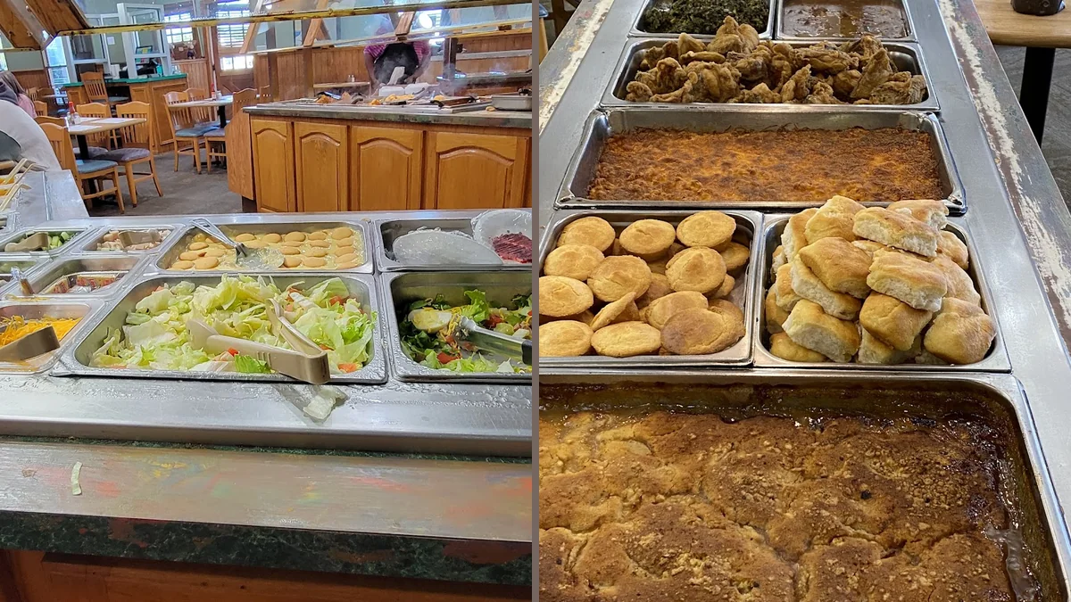 Southern plates on simple white dishes